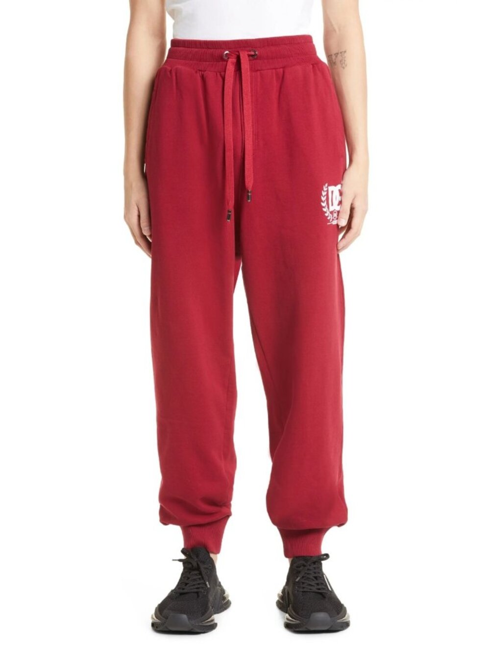 Dolce & Gabbana Men Logo Cotton Joggers Sweatpants Pants Dark Red IT 50 US 40 M